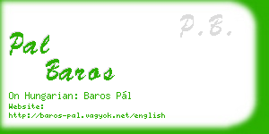 pal baros business card